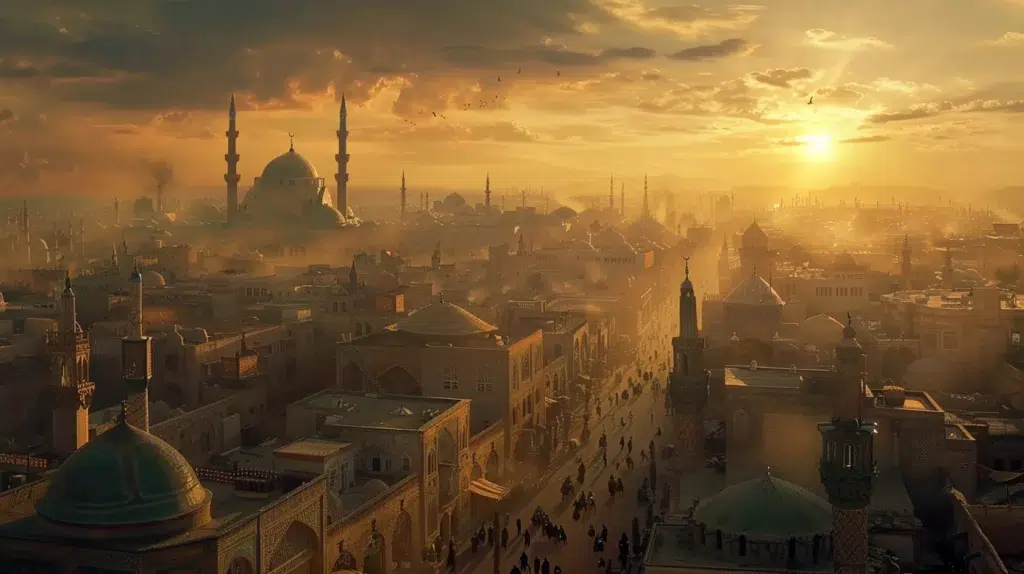 psychvision a dramatic shot of a bustling city in the islamic g 287739ed 890a 4e71 9d4c 66c13d5cd5c4